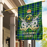Custom Name Clan Campbell of Breadalbane Ancient Tartan Garden Flag with Clan Crest and the Golden Sword of Courageous Legacy FE48